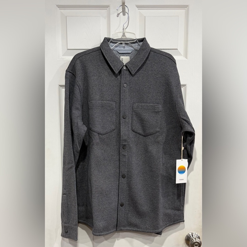 Vuori Men's XL Del Mar Fleece Shirt Jacket Heather Grey NWT Brushed Interior